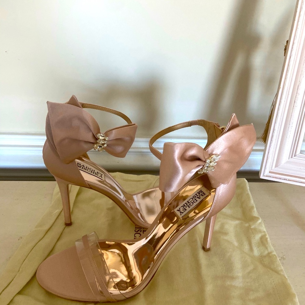 Badgley Mishka Fran, Soft Blush Bridal Sandal